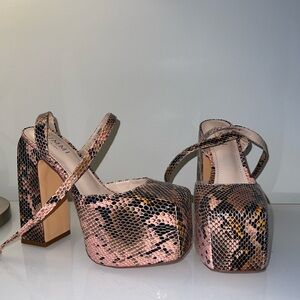 Snakeskin Platform Heels
